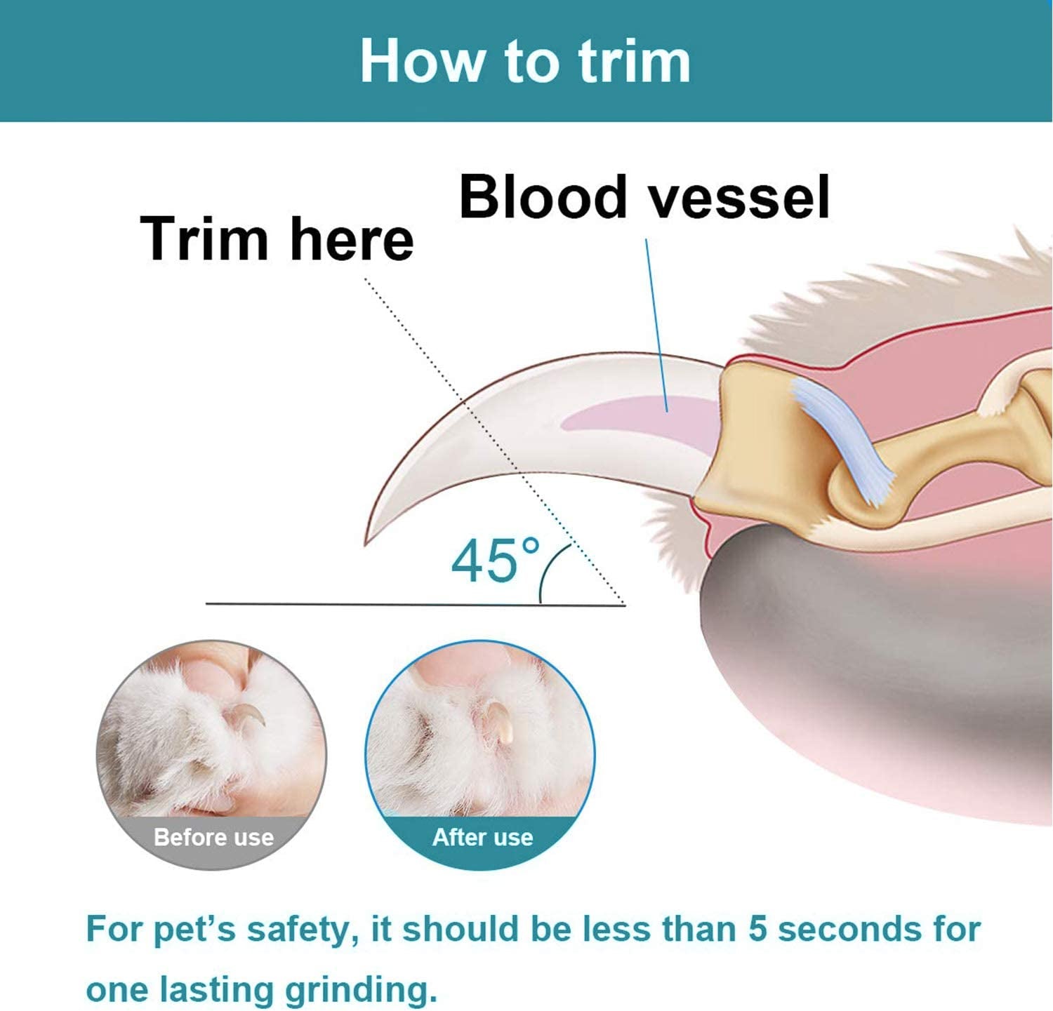 Pet Nail Grinder with LED Light & 2 Grinding Heads, 2-Speed Low Noise | More Powerful Dog Nail Grinder, Pet Nail Trimmer File, Painless Paw Claw Care, Quiet Toenail Grooming Tool for L/M/S Dog Cat