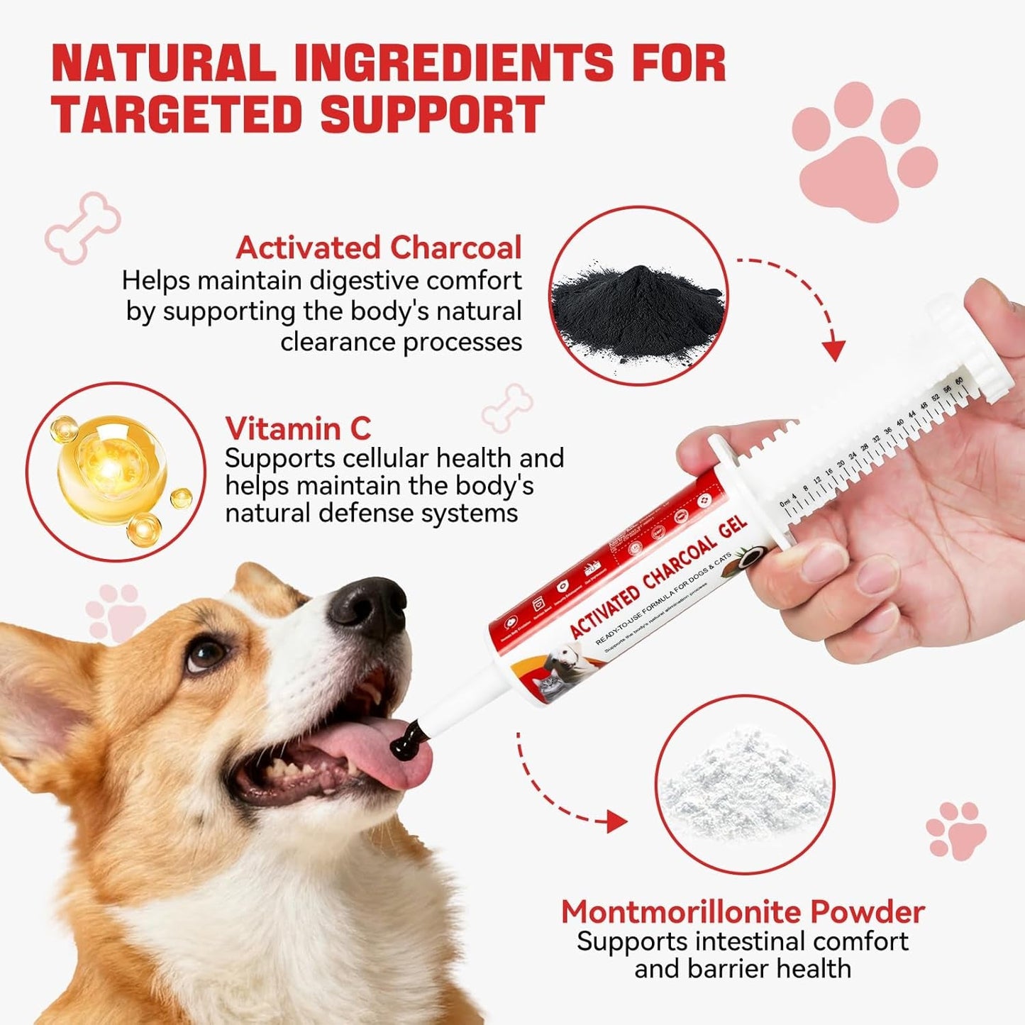 Activated Charcoal for Dogs Cats Pet Poisoning First Aid Detox 60ml
